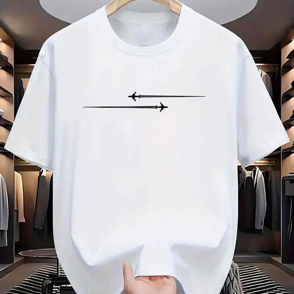 Dark gray sports t-shirt with printed cartoon pattern showing round neck and short sleeves