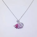 Alloy swan pendant necklace on snake bones chain, adjustable 51-80cm, available in nine colour options including silver and rose gold