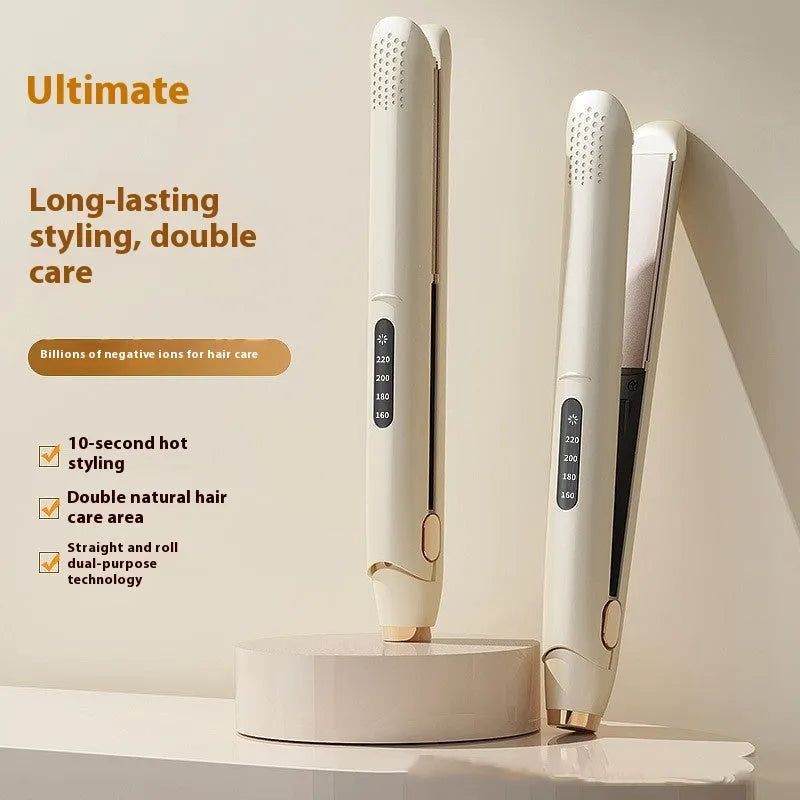 LCD screen hair straightener with temperature control in almond white colour option