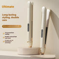LCD screen hair straightener with temperature control in almond white colour option
