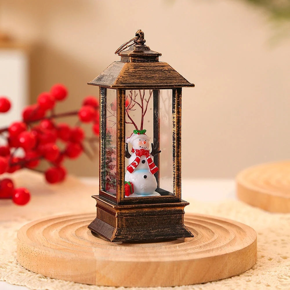 Christmas Santa Claus LED night light battery-powered hanging lantern for festive decoration