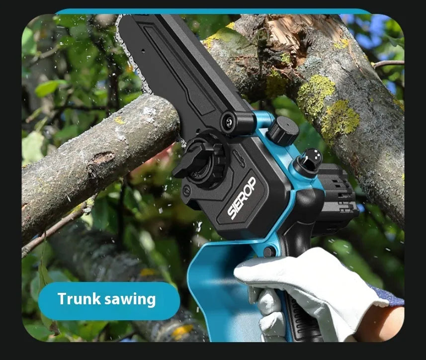 Electric pruning knife brushless saw with 2.5m high branch rod, SK5 blade, and two batteries