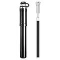 Portable mini high pressure bicycle pump in black with pressure gauge and hose