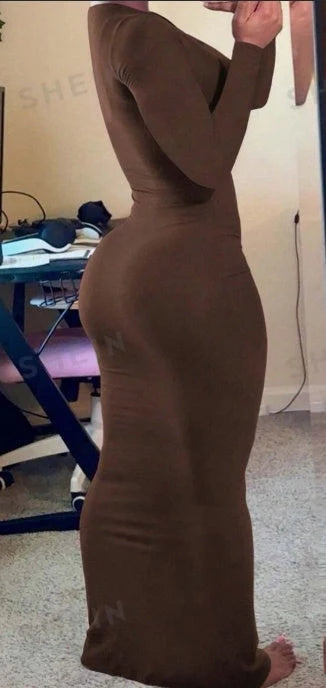 Women's solid colour bodycon dress with stretch for summer wear