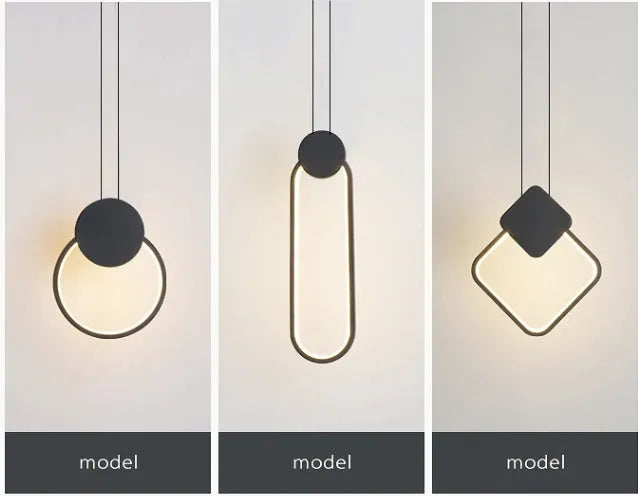 Modern simplicity black chandelier bedside bedroom light for 220V use