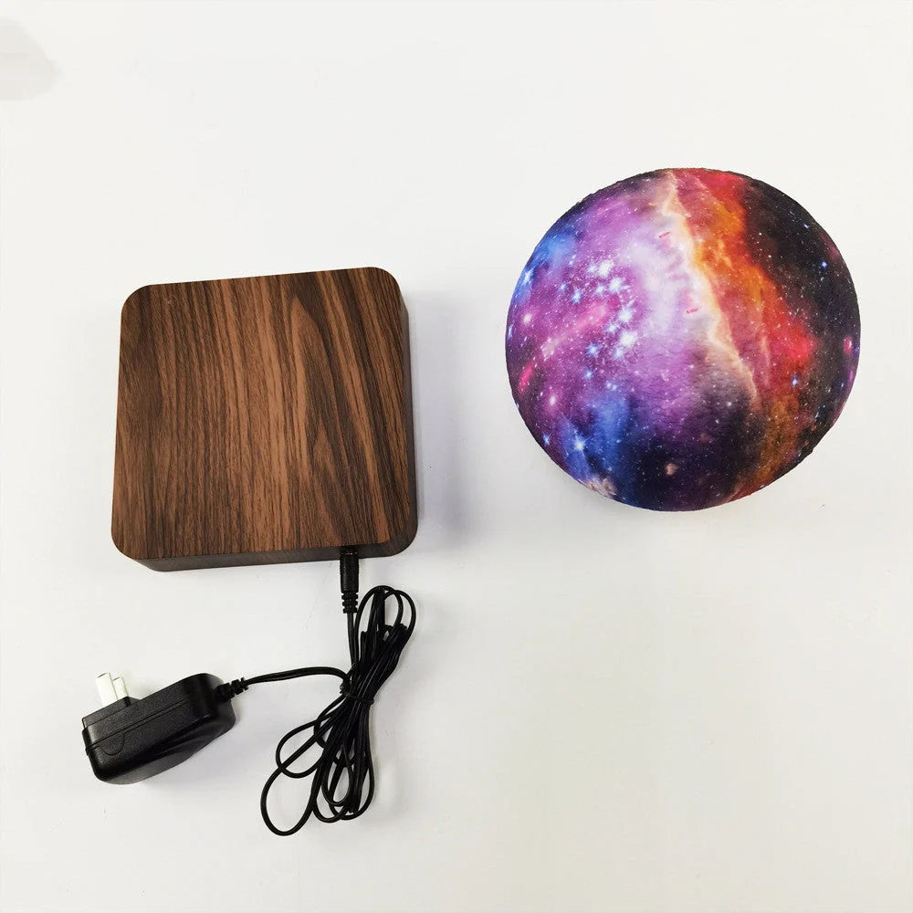 Magnetic Levitation Galaxy Decorative Light floating and rotating in a dark room