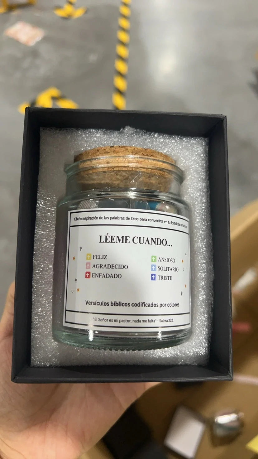 Bible Verses In A Jar 90 Verses Glass Jar with cartoon design for daily inspiration