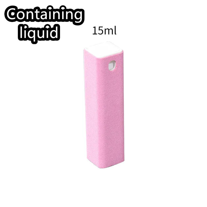 15ml square tube phone screen cleaner spray bottle with protective case in blue, grey, light blue, orange, pink or purple
