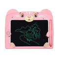 Cartoon bear children's LCD handwriting drawing board in sky blue colour on a table.