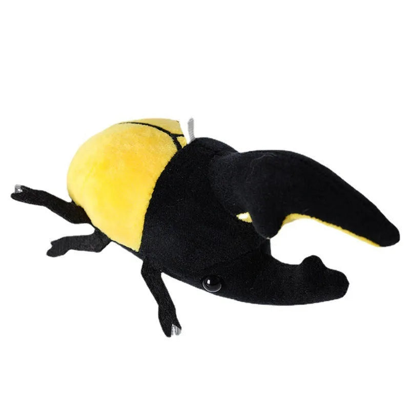 10cm beetle plush doll pendant in Japanese rhinoceros beetle design with short plush fabric