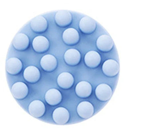 Electric bathing brush with white waterproof silicone bristles and ergonomic handle