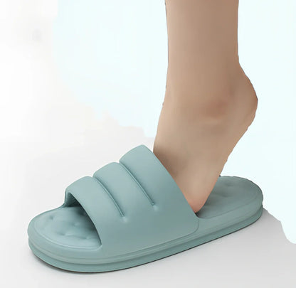 Women's summer EVA slippers with thick sole in multiple colours for home and bathroom use
