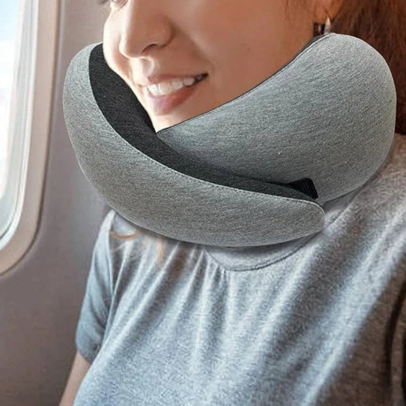 Comfortable U-Shaped Travel Neck Pillow with Memory Foam for Airplanes and Commutes