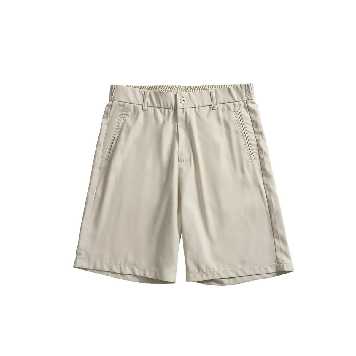 Men's lyocell cotton blend casual shorts in apricot colour with loose fit and micro elastic fabric