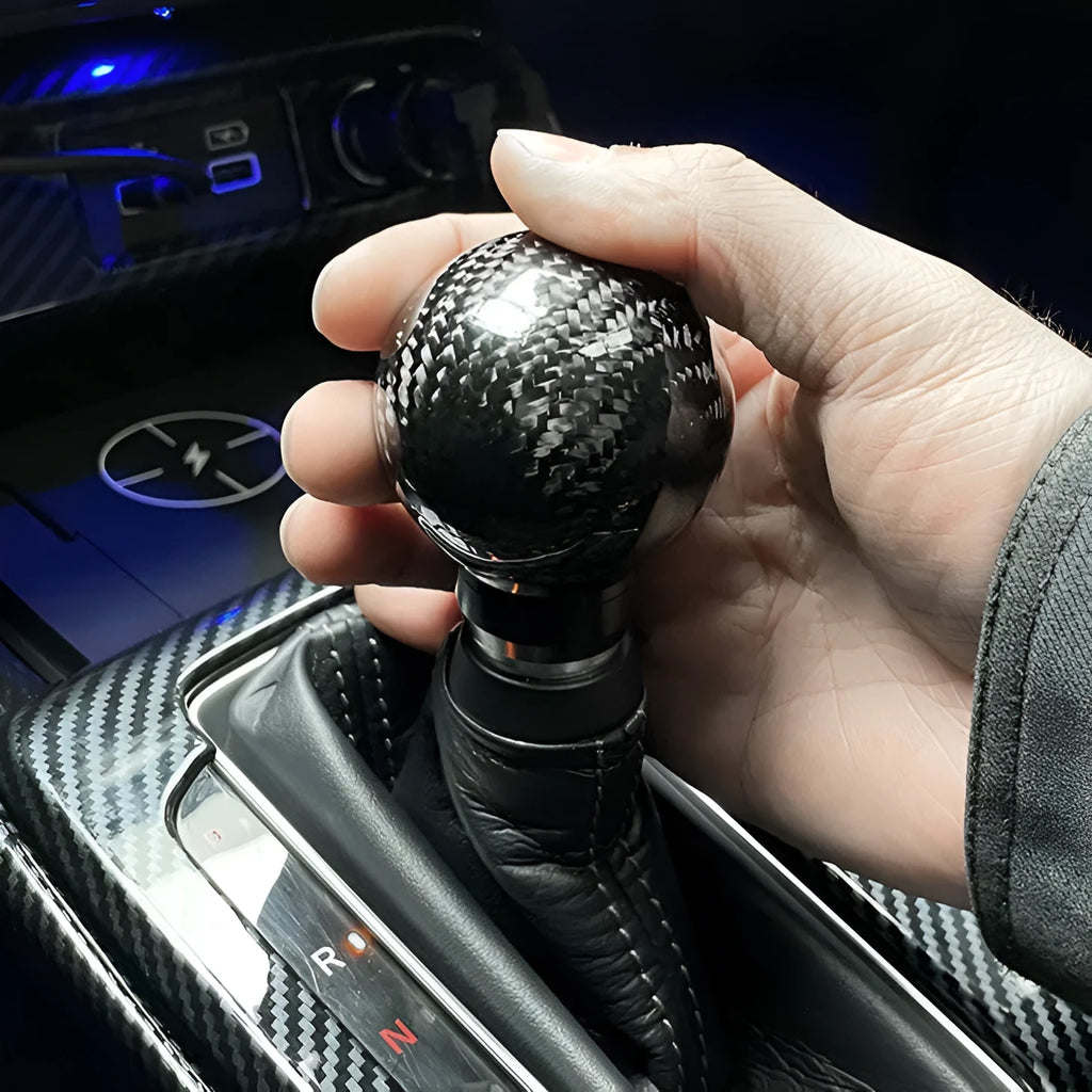 Carbon fibre automatic gear lever handle head in black for 11th generation Civic