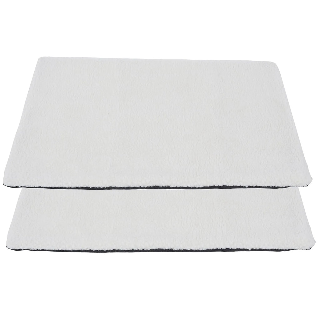 Self heating plush pet pad for cats in grey colour showing soft texture and rectangular shape