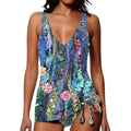 Women's printed triangle bikini swimsuit in colour 5 with spandex fabric.
