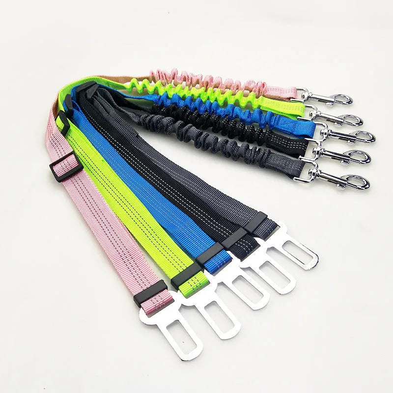 Pet elastic reflective retractable car seat belt in polyester material, colour blue, size 2.5x75cm