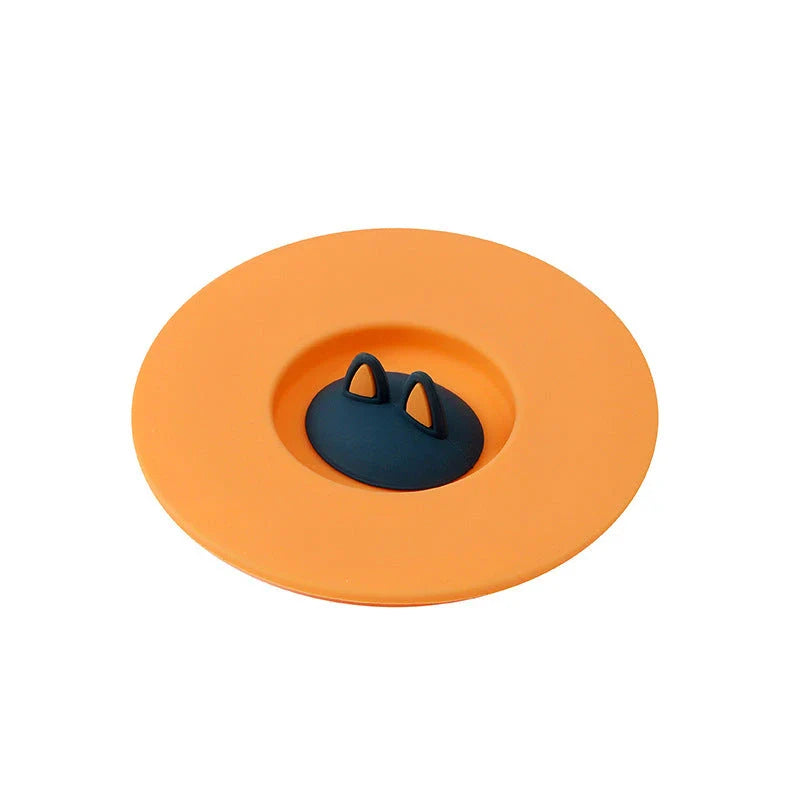 Cartoon cat ear silicone lids in vibrant colors - create leak-proof seal, spoon rest, and temperature-resistant design for cups, mugs, and bowls