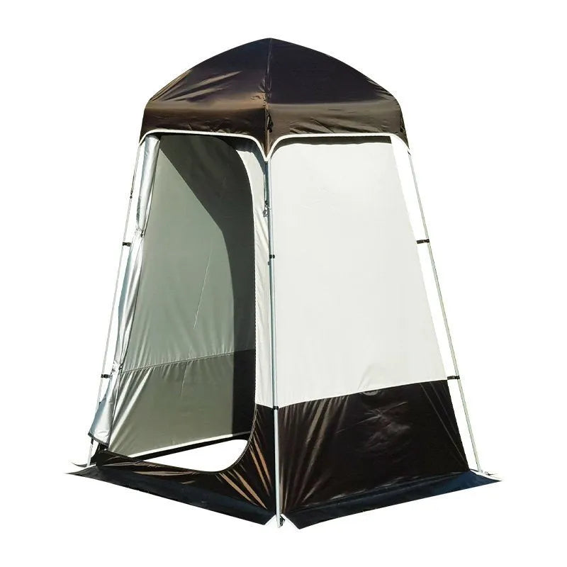 Outdoor single shower dressing camping tent in army green, unfolded size 140x140x230cm