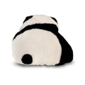 Cartoon panda automotive lumbar support cushion with plush material in rabbit fur or honeycomb black and white designs