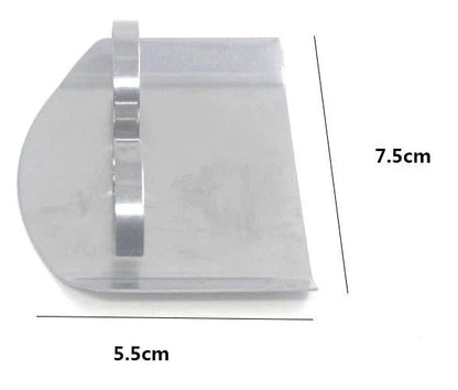 Stainless steel finger guard for safe vegetable cutting, available in single and double finger sizes