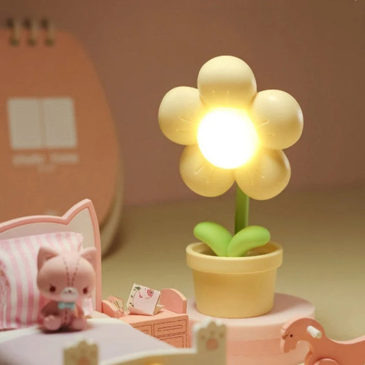 Mini Flower Night Lamp in flower shape with adjustable warm light