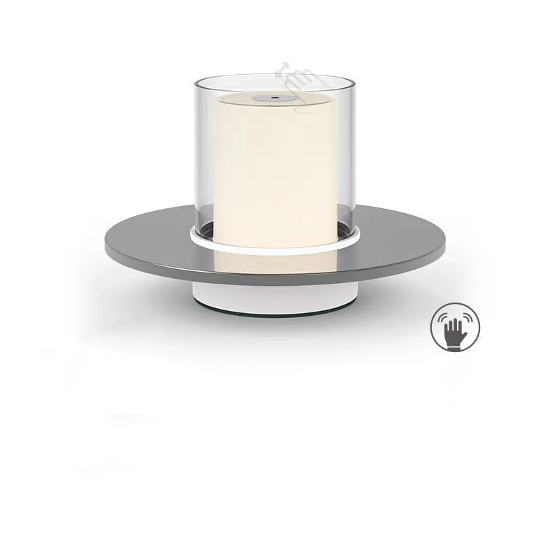 Bar table lamp candle light gold finish with warm glow on a table