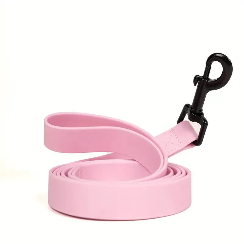 Plain weave solid colour nylon pet leash with plastic clip in five colours burgundy coffee pink light purple light green