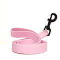 Plain weave solid colour nylon pet leash with plastic clip in five colours burgundy coffee pink light purple light green