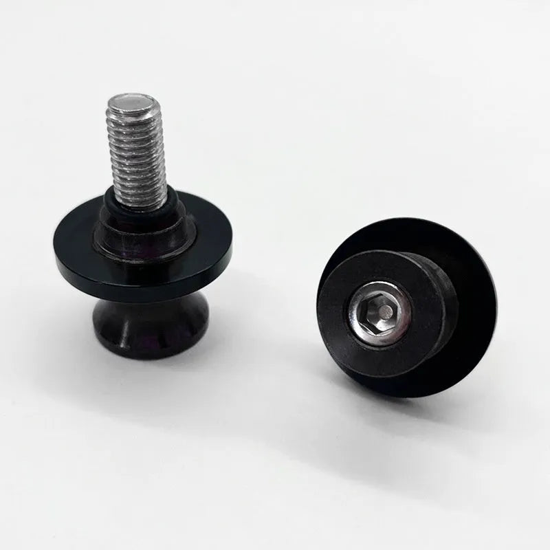 Aluminium alloy CNC-machined frame screw for motorbike parking lift in gold colour side view