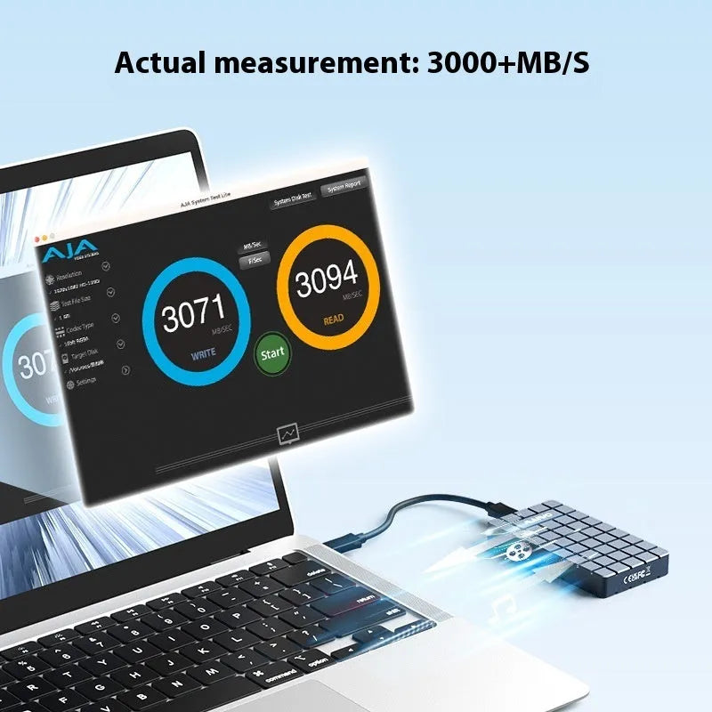 USB4 hard disk enclosure aluminium alloy case for M.2 NVMe SSDs measuring 50x118x13mm