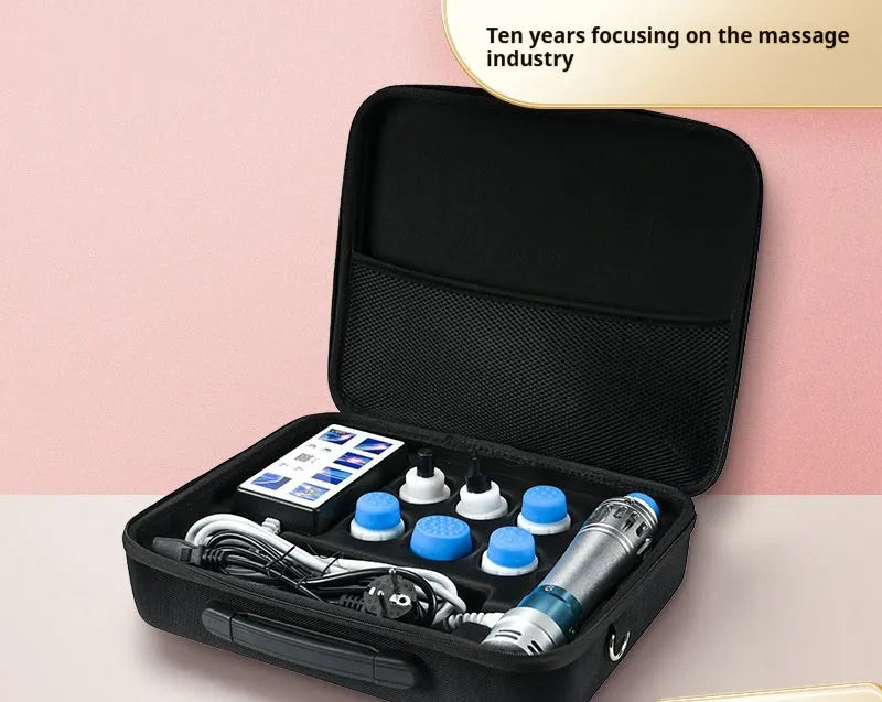 Household electromagnetic shock wave beauty health instrument with remote control in 3621 aluminum case