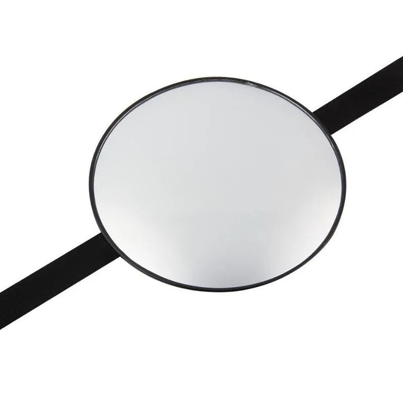 Black universal baby safety seat rearview mirror with 17cm glass and locking ribbon