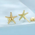925 silver starfish stud earrings for women gold and silver electroplated simple fresh style