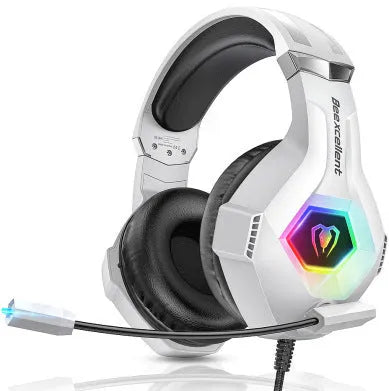Thunder Wear Luminous gaming headset with microphone and LED lighting in black with coloured accents