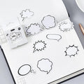 Box containing 45 black and white bubble motif decorative stickers for paper crafts