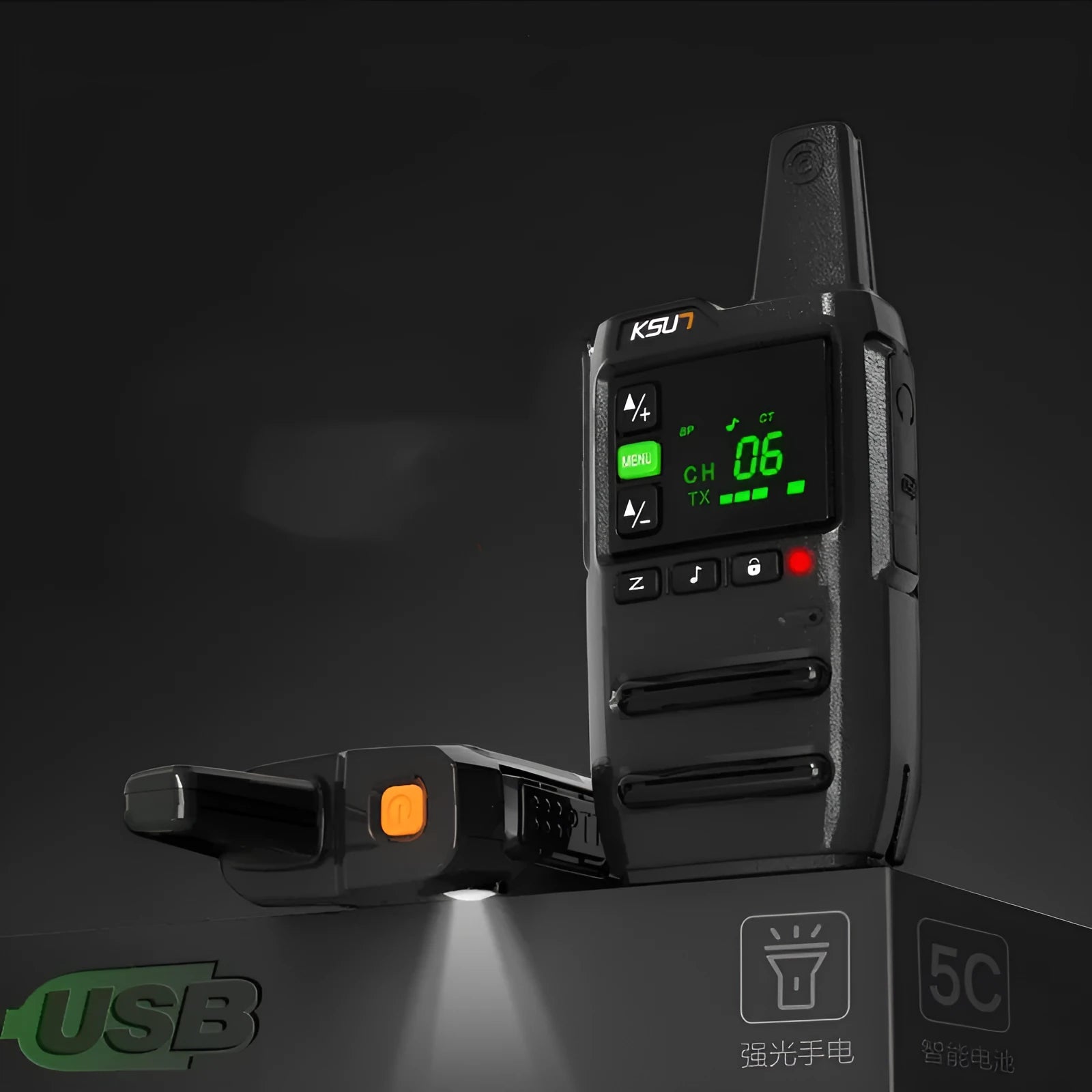 KSU7 civil high-power walkie-talkie with lithium battery and seat charger
