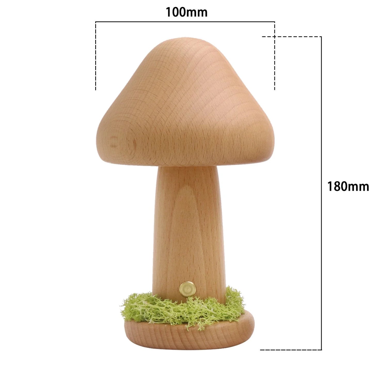 Twisted Mushroom Night Light in Beech Wood with USB Charging