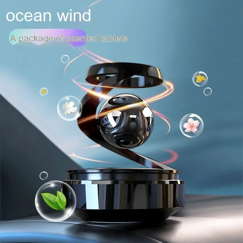 Solar-powered car aromatherapy diffuser dashboard ornament with fragrance options