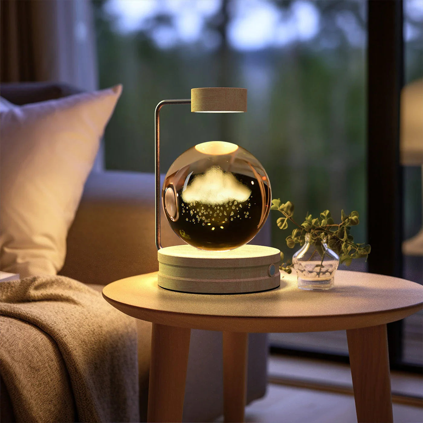Dazzling crystal ball nightlight with captivating cosmic designs, creating a warm, soothing ambiance in your home