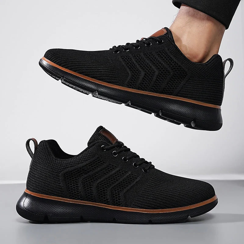 Men's lace-up mesh sneakers in various colours for casual and sports wear