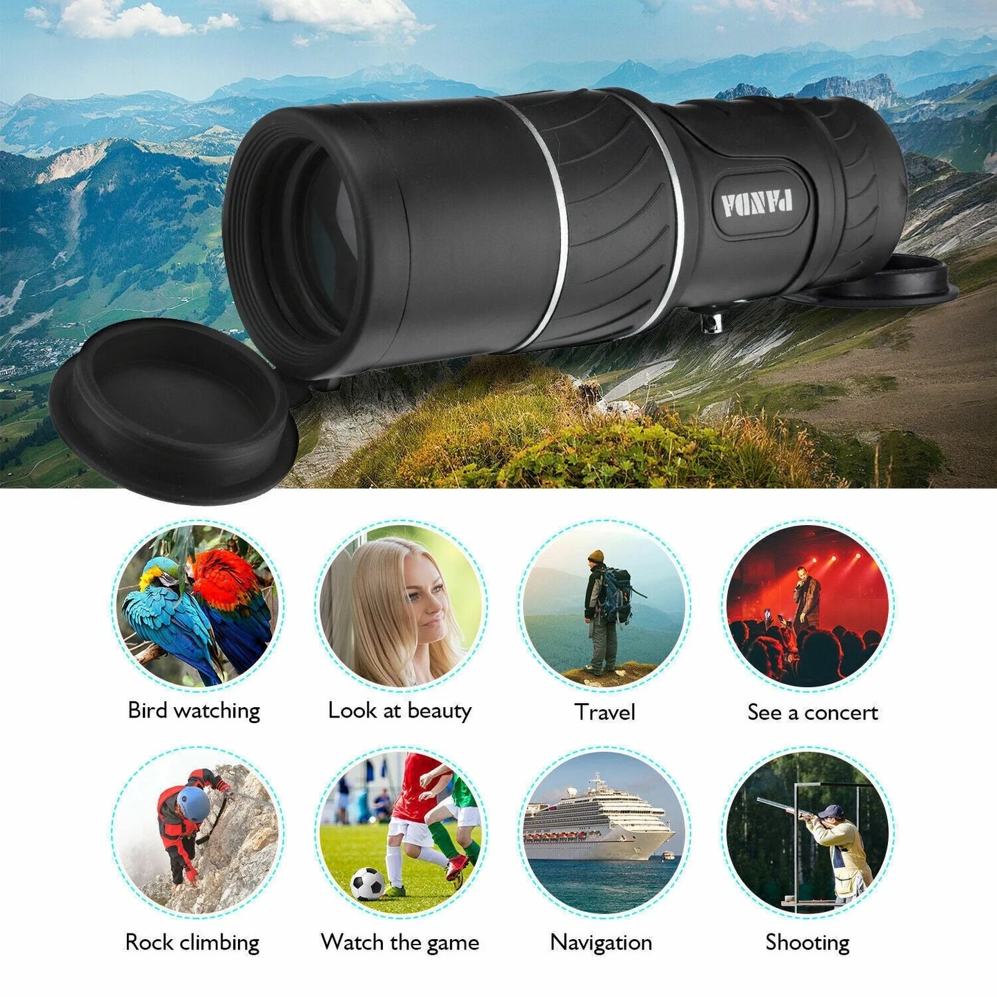 40x60 Day Night Vision HD Optical Monocular for outdoor observation