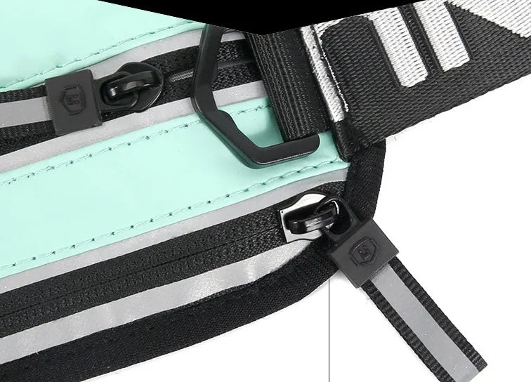 New water bottle pocket belt bag in light-sensitive fabric, 38x17.5cm, for outdoor running, available in black
