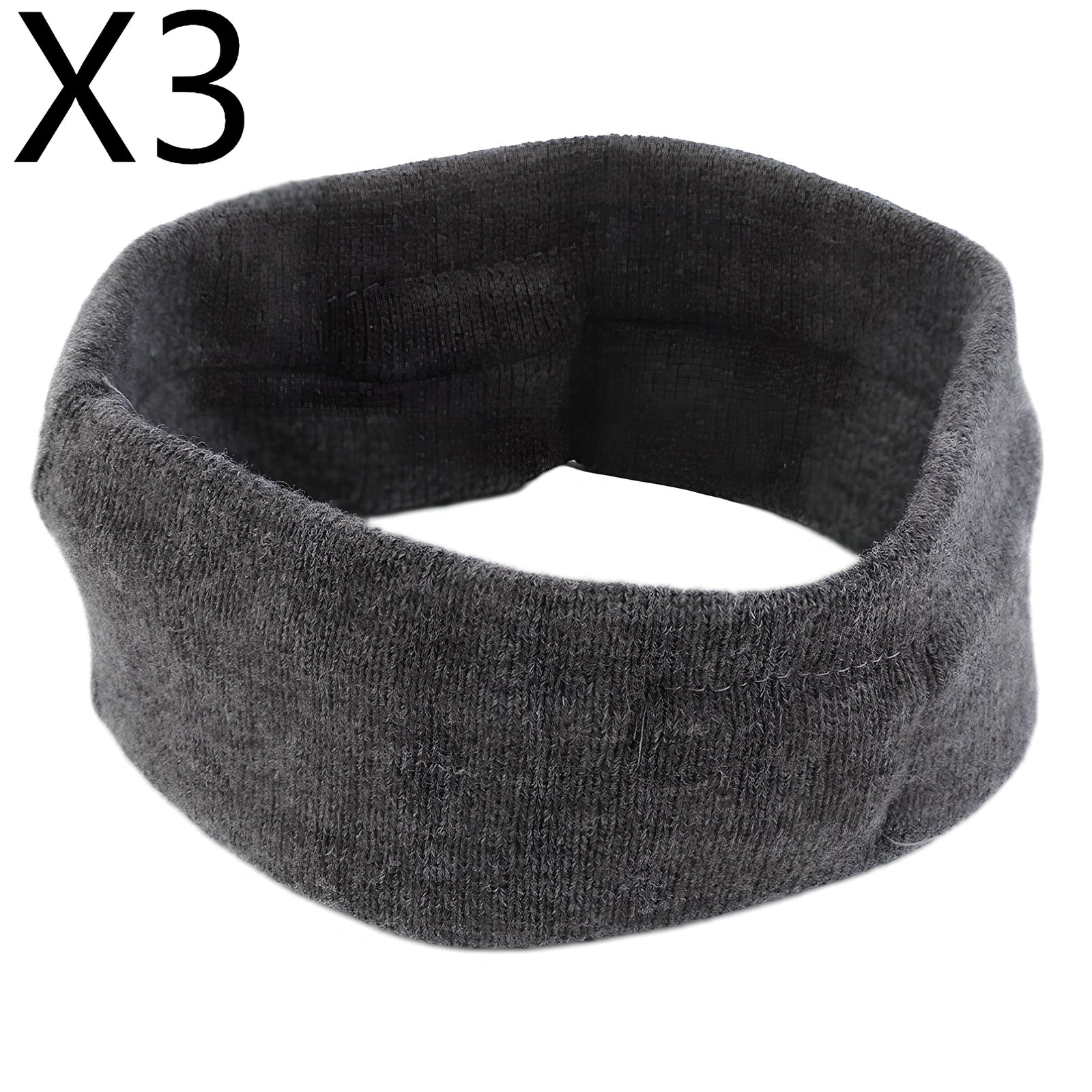 Black Bluetooth sports headband with integrated audio controls and 110mAh battery for workouts