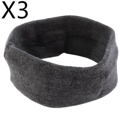 Black Bluetooth sports headband with integrated audio controls and 110mAh battery for workouts