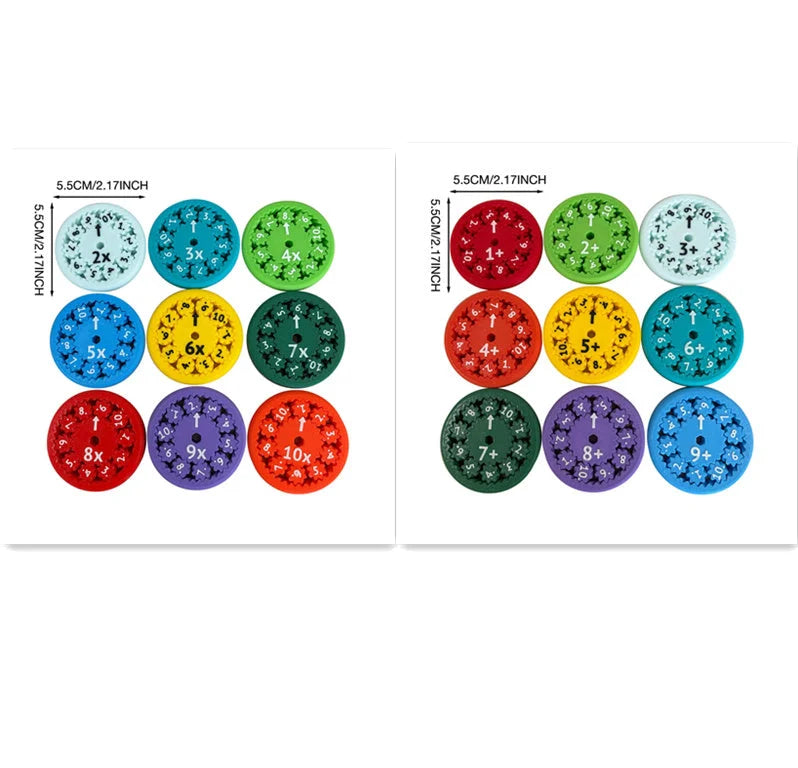 Colourful Math Fidget Spinners set for kids' math learning