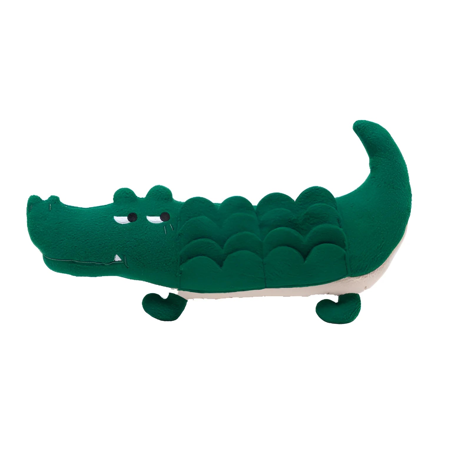 Green soft plush toy dog measuring 35cm by 18cm