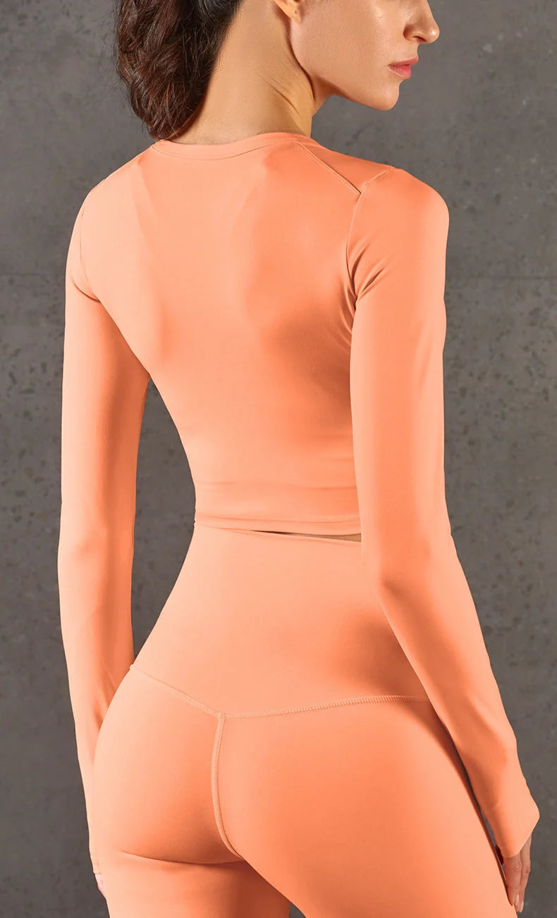 High-elastic fitness long sleeves in various colours for workout enthusiasts