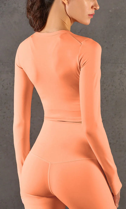 High-elastic fitness long sleeves in various colours for workout enthusiasts